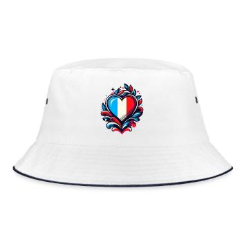 Coeur drapeau Français - Bob - blanc/marine - Devant