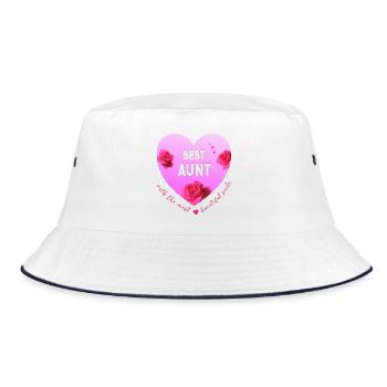best aunt - Bucket Hat - Weiß/Navy - Vorne