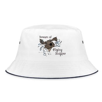 Beware of Flying Slobber - Bucket Hat - Weiß/Navy - Vorne