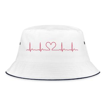 Ligne ECG du battement cardiaque Vecteur d’ondes d’impulsion médicale - Bob - blanc/marine - Devant