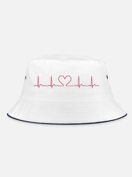 Ligne ECG du battement cardiaque Vecteur d’ondes d’impulsion médicale - Bob - blanc/marine