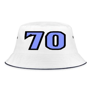 70. 70 JAHRE. 70-JÄHRIGES JUBILÄUM. 70-JÄHRIGES JUBILÄUM. - Bucket Hat - Weiß/Navy - Vorne