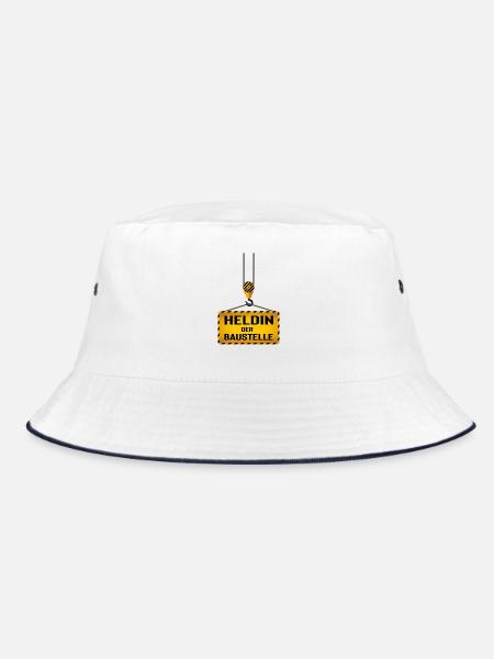 Heldin der Baustelle - Bucket Hat - Weiß/Navy