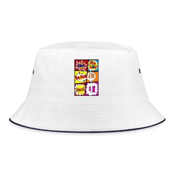 Comicstrip Comic-Strip Comic - Bucket Hat - Weiß/Navy - Vorne