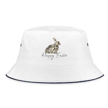 Easter happy Easter - Bucket Hat - Weiß/Navy - Vorne