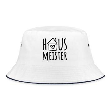 Hausmeister - Bucket Hat - Weiß/Navy - Vorne