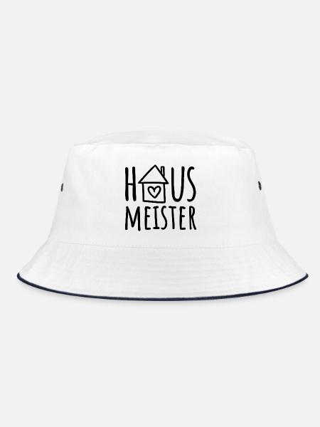 Hausmeister - Bucket Hat - Weiß/Navy - Vorne