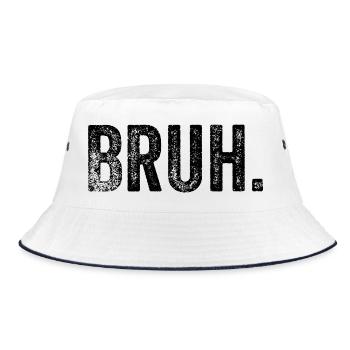 Bruh Funny Saying - Bucket Hat - Weiß/Navy - Vorne