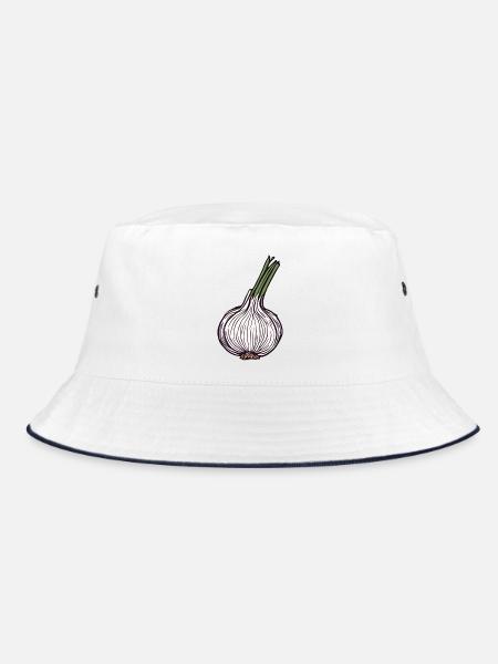 Knoblauch Knolle - Bucket Hat - Weiß/Navy