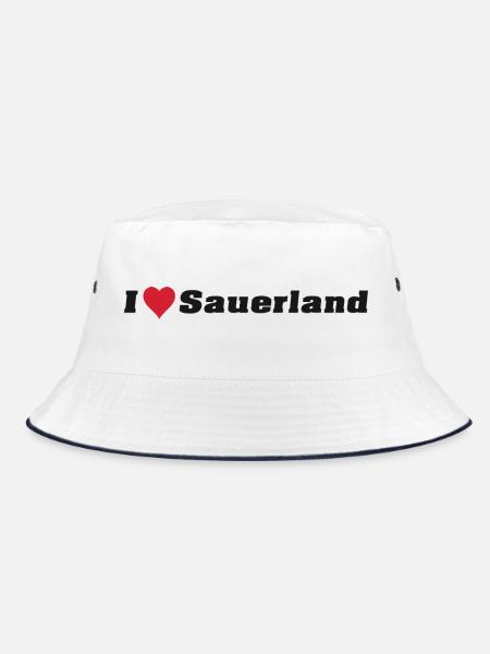 I Love Sauerland - Bucket Hat - Weiß/Navy