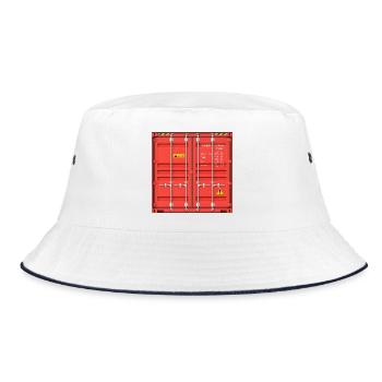 Container - Bucket Hat - Weiß/Navy - Vorne
