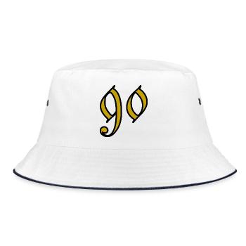 90. 90 JAHRE. 90. JAHRESTAG. 90-JÄHRIGES JUBILÄUM. - Bucket Hat - Weiß/Navy - Vorne