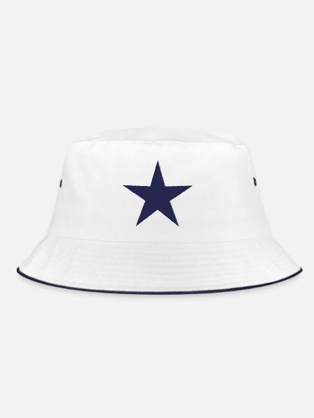 STERN. STERN. STERNE. FEST. JAHRESTAG. WEIHNACHTEN. - Bucket Hat - Weiß/Navy