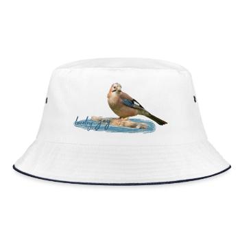 Eichelhäher - Bucket Hat - Weiß/Navy - Vorne