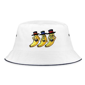 Banane lustig witzig spaßig Bananen Obst Frucht - Bucket Hat - Weiß/Navy - Vorne