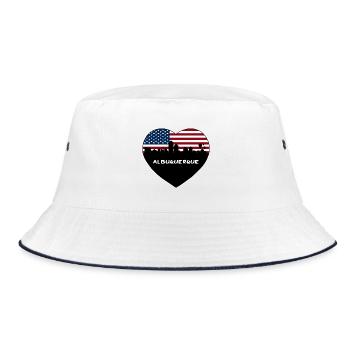 Albuquerque New Mexico USA Flagge Skyline Travel Sou - Bucket Hat - Weiß/Navy - Vorne