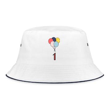 1. 1 JAHR. 1. JAHRESTAG. 1 JAHR GEBURTSTAG - Bucket Hat - Weiß/Navy - Vorne