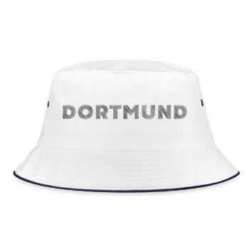 Dortmund German City NRW Hatching lettering - Bucket Hat - white/navy - Front