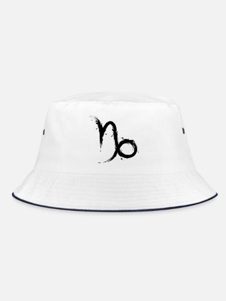 Steinbock Sternzeichen Design Capricornus - Bucket Hat - Weiß/Navy