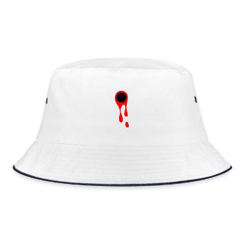 Schüsse und Blut Blutfleck Symbol Schusswunde - Bucket Hat - Weiß/Navy - Vorne