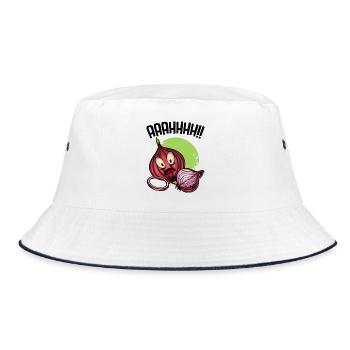 Onion chaos neon illustration - Bucket Hat - white/navy - Front