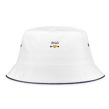 Bride | Wedding | Hochzeit | Braut - Bucket Hat - Weiß/Navy - Vorne