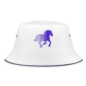 PFERD. FOHLEN. STUTE. TIER. TIERE. NATUR. - Bucket Hat - Weiß/Navy - Vorne