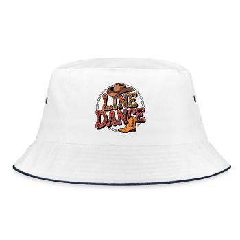 Line Dance mein Hobby - meine Passion - mein Ding - Bucket Hat - Weiß/Navy - Vorne