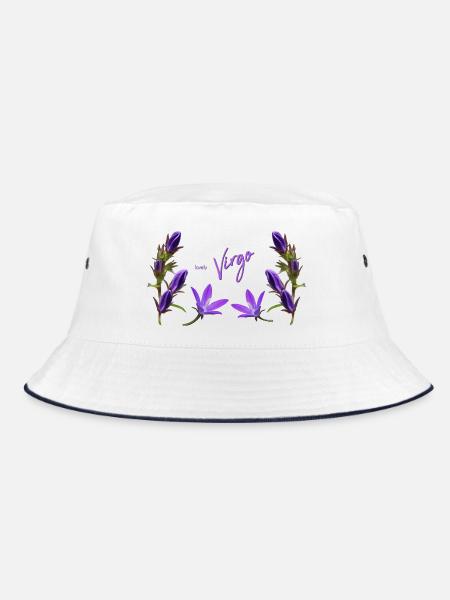 Jungfrau Sternzeichen Jungfrau Glockenblume - Bucket Hat - Weiß/Navy