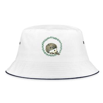 Hedgehog - Bucket Hat - white/navy - Front