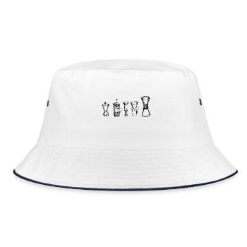 Alternativer Kaffee - Bucket Hat - Weiß/Navy - Vorne