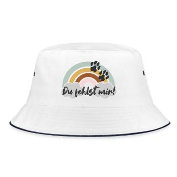 Du fehlst mir! - Bucket Hat - Weiß/Navy - Vorne
