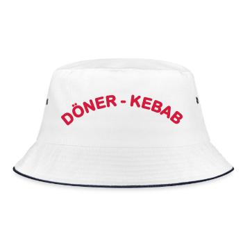 Doener Kebab Schrift - Bucket Hat - Weiß/Navy - Vorne