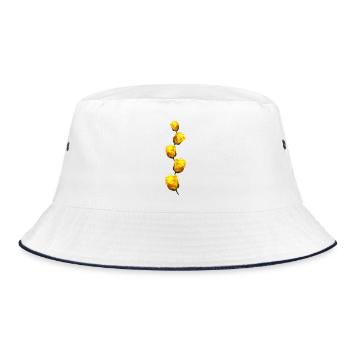 gelbe Rosen - Bucket Hat - Weiß/Navy - Vorne