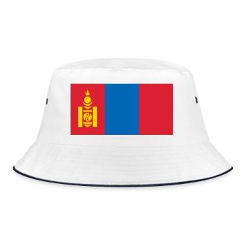 Mongolei - Bucket Hat - Weiß/Navy - Vorne