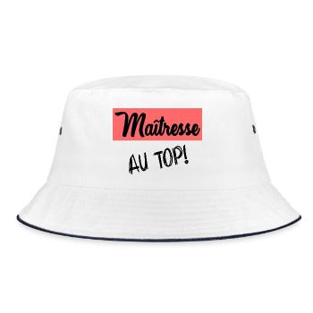 THANK YOU. MISTRESS. MASTER. THANK YOU MISTRESS - Bucket Hat - white/navy - Front