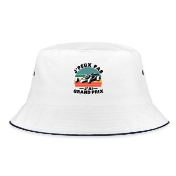 I can't I have great price - Bucket Hat - white/navy - Front