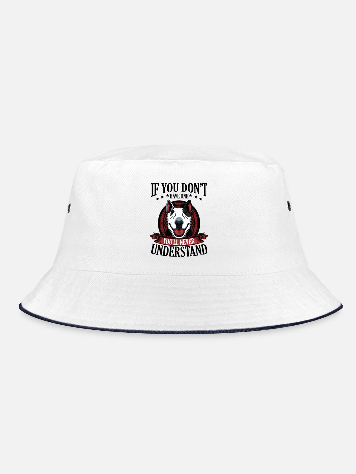 Bull Terrier - Bucket Hat - white/navy - Front