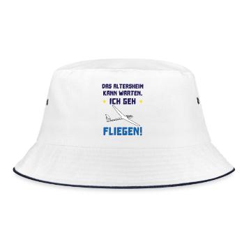das altersheim kann warten - Bucket Hat - Weiß/Navy - Vorne