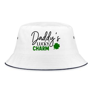 Papa Glücksbringer - Bucket Hat - Weiß/Navy - Vorne