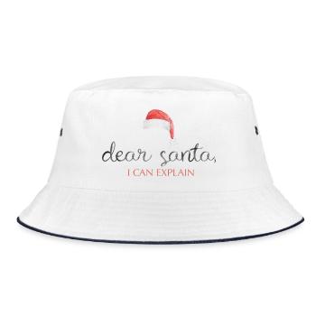 dear santa i can explain - Bucket Hat - Weiß/Navy - Vorne