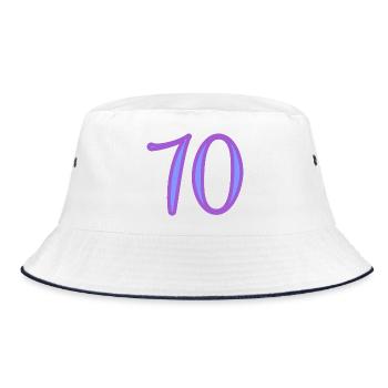 70. 70 JAHRE. 70-JÄHRIGES JUBILÄUM. 70-JÄHRIGES JUBILÄUM. - Bucket Hat - Weiß/Navy - Vorne