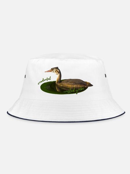 Haubentaucher - Bucket Hat - Weiß/Navy