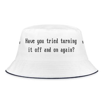 On or Off - Bucket Hat - Weiß/Navy - Vorne