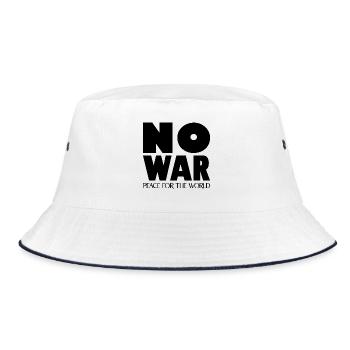 NO WAR Peace for the world - Bucket Hat - Weiß/Navy - Vorne