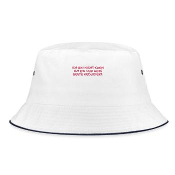 Ich bin nicht klein Spruch. - Bucket Hat - Weiß/Navy - Vorne
