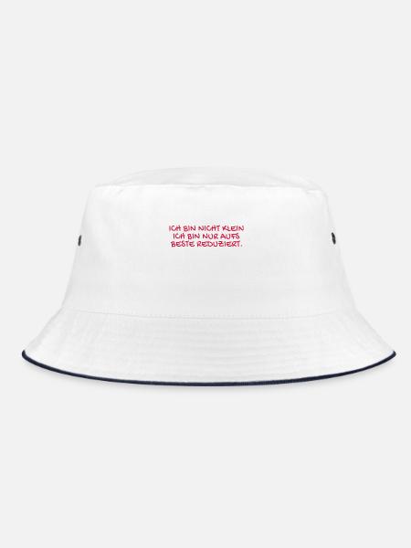 Ich bin nicht klein Spruch. - Bucket Hat - Weiß/Navy