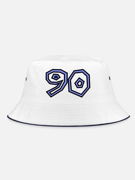 90 - Bucket Hat - Weiß/Navy - Vorne