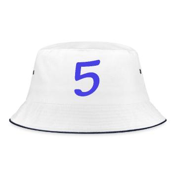 5. 5 JAHRE. 5-JÄHRIGES JUBILÄUM. 5-JÄHRIGES JUBILÄUM. 5. - Bucket Hat - Weiß/Navy - Vorne