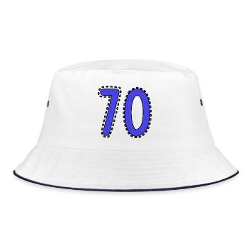 70. 70 JAHRE. 70. JAHRESTAG. 70-JÄHRIGES JUBILÄUM. - Bucket Hat - Weiß/Navy - Vorne